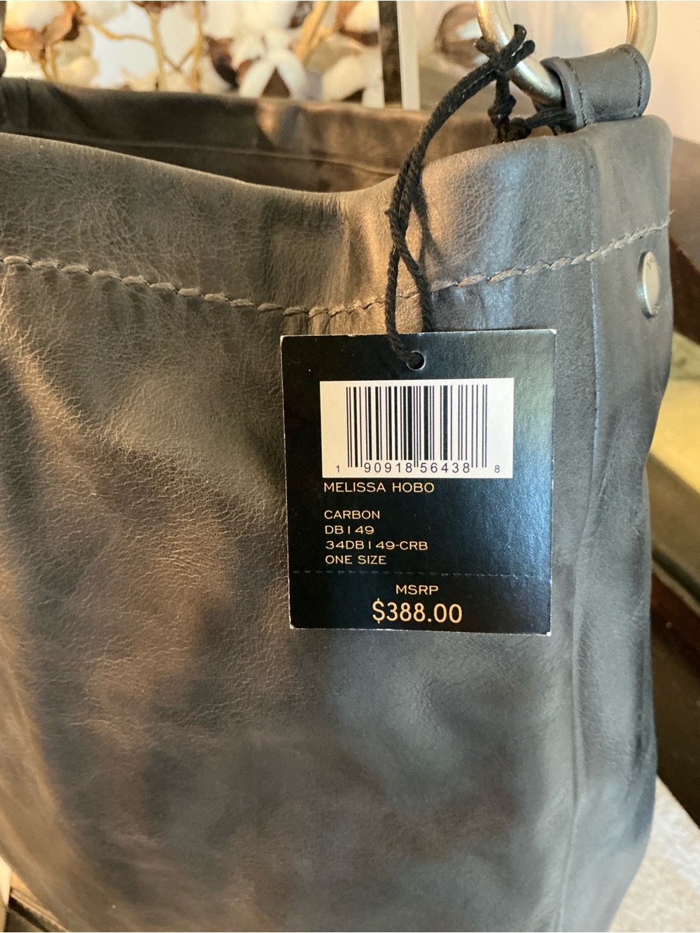 NWT Frye Melissa Leather Hobo Crossbody Shoulder Bag Carbon Gray MSRP $388 - Picture 5 of 12